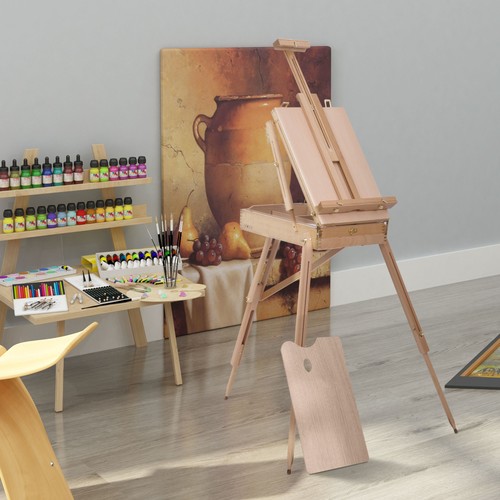 Wooden tripod art - art, easel
