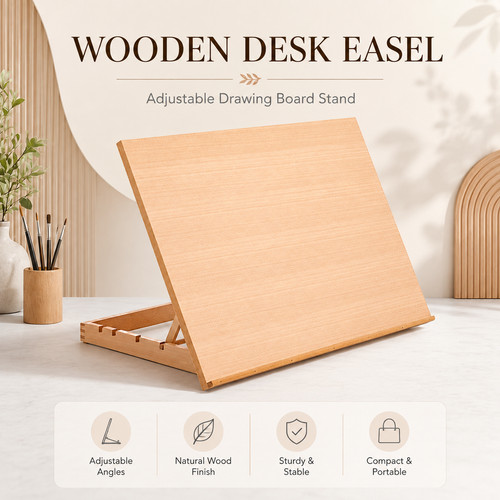Wooden tabletop artist - wooden, easel